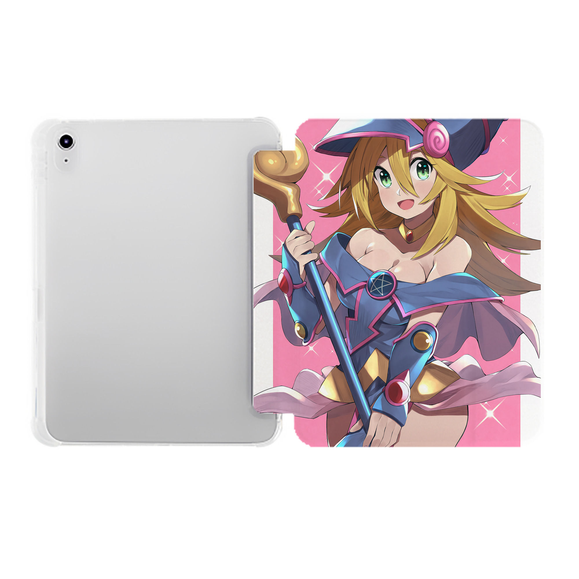 （画像用） 遊☆戯☆王 Yu-Gi-Oh! IPad ケース ペン収納付き 三つ折りスタンド PUレザー×シリコン 対応機種9.5/10.5/10.9インチ